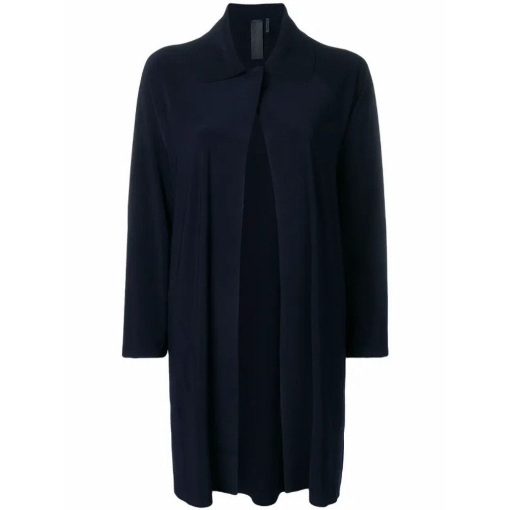 Norma Kamali x KamaliKulture Open Front Cardigan in Navy Blue Jersey Knit Size S